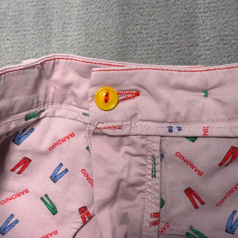 Baronio Chino Pants Mens 33 Pink Skinny Made Italy Cotton Trousers Luxury Preppy